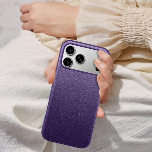 Coque silicone iPhone 17 Pro rigide violet avec protection dos cuir - 3