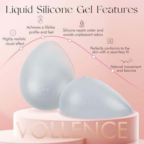 Image of Vollence One Pair Silicone Breast Forms Fake Boobs Crossdresser Prosthesis Mastectomy