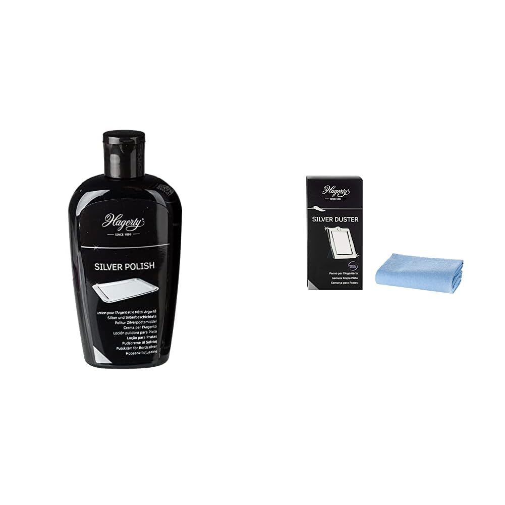 Hagerty Kit Nettoyage Argent - Polish 250ml + Chiffon Anti-ternissement - Pour Argenterie Et Métal Argenté