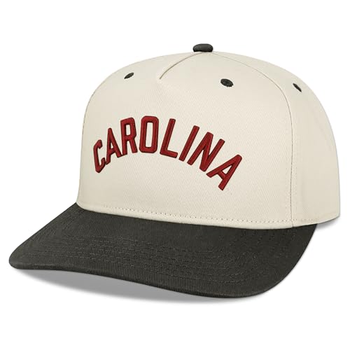 Legacy NCAA Officially Licensed Baseball Hat, South Carolina Fighting Gamecocks, Lightweight Cap for Men & Women, Heritage Twill Adjustable (HTA), Stone/Black, One Size Fits Most, Adjustable Closure