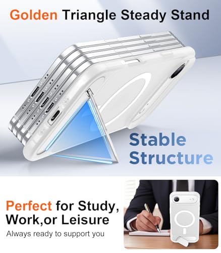 Image of Designed for iPhone Air Case, [Built-in Invisible Kickstand][Compatible with MagSafe][Military Grade Shockproof] Slim Translucent Matte Phone Case 6.5 inch (Clear Matte)