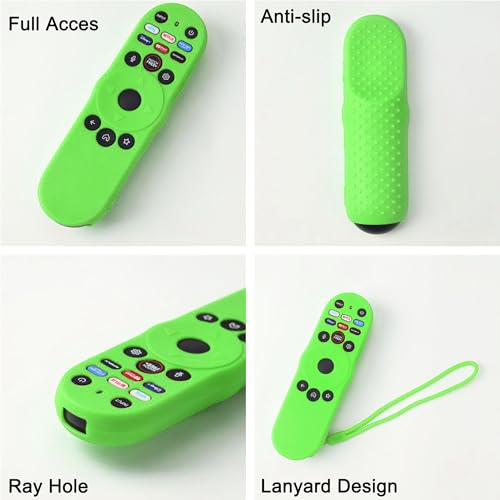 Image of Silicone Case for Vizio TV Remote XRT270, TOKERSE Cover Compatible with VIZIO XRT270 Smart TV Remote Control Anti Slip Shockproof Protective Sleeve Skin with Lanyard Glow in The Dark - Green