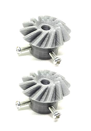 Image of INVENTO 2pcs 3D Printed Right Helical Plastic Bevel Gear 12 Teeth, 33mm dia, 10mm Width, 6mm hole, 2.5 Module for DIY Projects