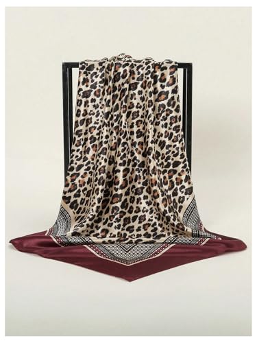 Floerns Women's Retro Silk Bandana Leopard Print Headscarf Boho Square Hair Scarf3
