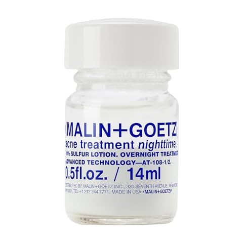 Malin + Goetz Acne Treatment Nighttime, 0.5 Fl. Oz. - Overnight Sulfur Acne Spot Treatment, Blemish Control & Scar Treatment, All Skin Types, Vegan & Cruelty Free Cover