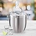 OGGI Double Wall Stainless Steel Ice Bucket - Insulated Ice Bucket with Elegant Steel Lid, Classic Handles & Stainless Steel Ice Tongs - Great for Home Bar, Chilling Beer, Champagne and Wine - 3 qt
