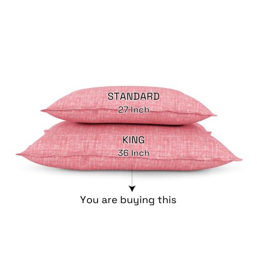 Image of Wakefit 100% Cotton Pillow Cover Set of 2 | 200 TC Soft & Breathable Pillow Cases | King Size 19 x 36 Inch | Skin Friendly, Durable & Gentle Machine Washable | Florenza