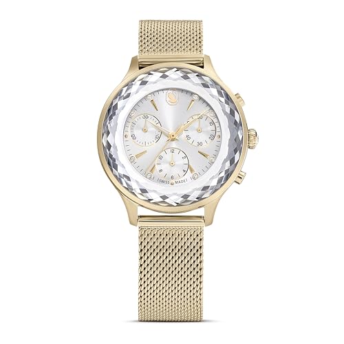 Montre chrono Swarovski Nova en métal ton or et montre suisse de luxe