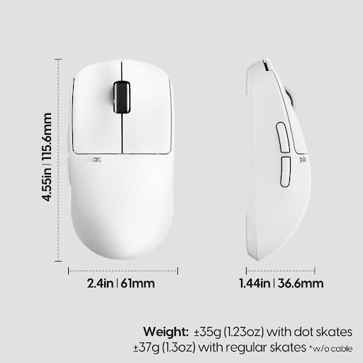 Image of Pulsar Gaming Gears X2 Crazylight Wireless Gaming Mouse, Ultra Lightweight 1.23 oz (35g), Optical Switch, 32000 DPI, 750 IPS, XS-1 Sensor, 8k Compatible (Uyuni White)