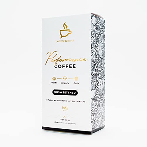 Beforeyouspeak Unsweetened High Performance Coffee - Mct Oil, Ginseng, Turmeric, Black Pepper, Green Coffee Bean - Unsweetened #TOP29