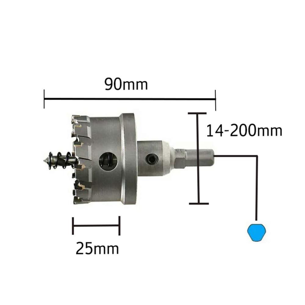 1 broca de núcleo de 16-50 mm, sierra perforadora de acero inoxidable, punta de carburo TCT, broca de corte de metal, herramientas eléctricas de perforación, 64 mm