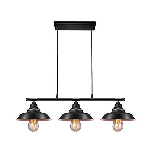Elibbren Industrial Kitchen Island Pendant Light, Rustic Farmhouse 3-Lights Pendant, Vintage Hanging Light Fixture for Kitchen Dining Room,UL Listed Elibbren Industrial Kitchen Island Pendant Light, Rustic Farmhouse 3-Lights Pendant, Vintage Hanging Light Fixture for Kitchen Dining Room,UL Listed