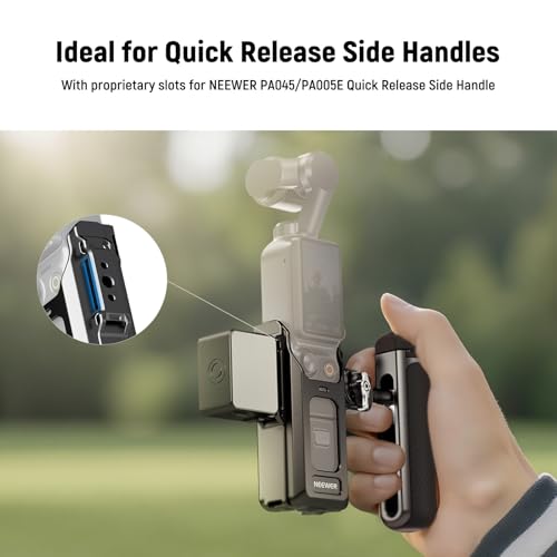 Image of NEEWER Pocket 3 Cage, All in One Aluminum Alloy Protective Video Rig Compatible with DJI Osmo Pocket 3 & Magnetic Mount Accessories, 1 /4 inch Threads Cold Shoe, Slots for Quick Release Side Handle, AC029