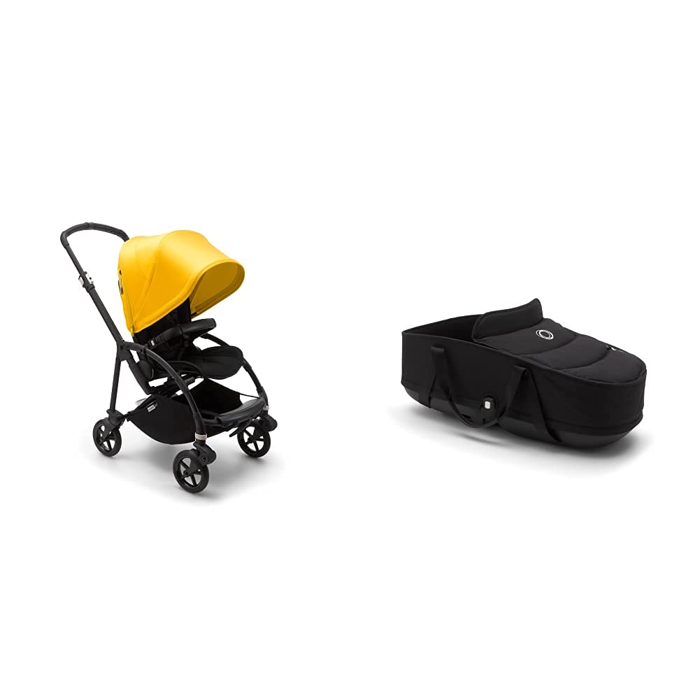 Bugaboo Bee6 Complete Stroller Black/Black-Lemon Yellow With Bassinet Black