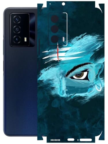 Image of AtOdds - Full Body Back Screen Guard Protector Film - Lamination Wrap Skin Sticker Compatible with IQOO Z5 | Scratchproof Matte Finish (Mahadev)