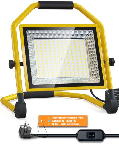 AffyBulb Projecteur Chantier LED 150W, IP66, 16500 LM, 6500K