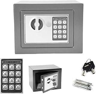 (23x17x17)cm Electronic Password Security Safe Money Cash Deposit Box Office Home Safety Mini 4.6L Grey Safe boxes