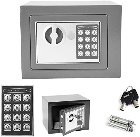 (23x17x17)cm Electronic Password Security Safe Money Cash Deposit Box Office Home Safety Mini 4.6L Grey Safe boxes
