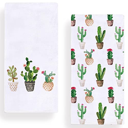 Secarond Watercolor Cactus Kitchen Dish Towel 18 X 28 Inch cover
