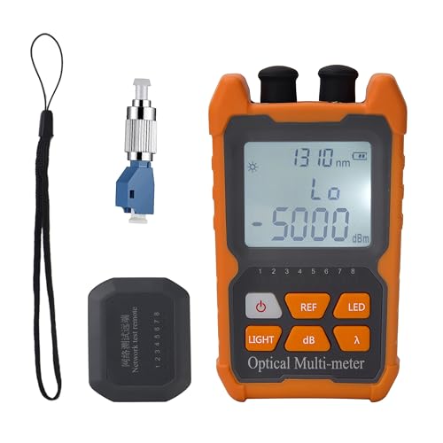Duogalia Fiber Optic Tester Portable Fiber Light Power Meter FC/SC/ST Universal Interface -50~+26dBm Built-in 2mW Visual Fault Locator (OPM&VFL) with 1pc FC to LC Adapter
