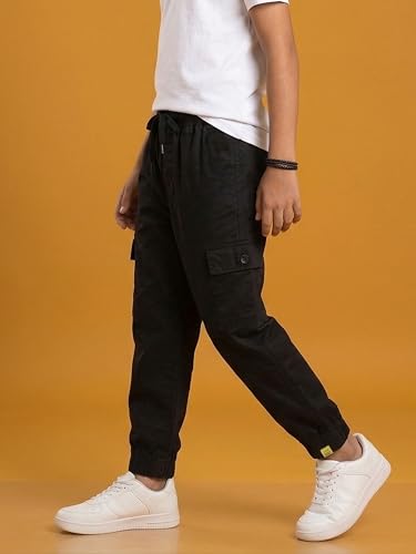 Image of KiddoPanti Boys 100% Twill Cotton Cargo Jogger Pants