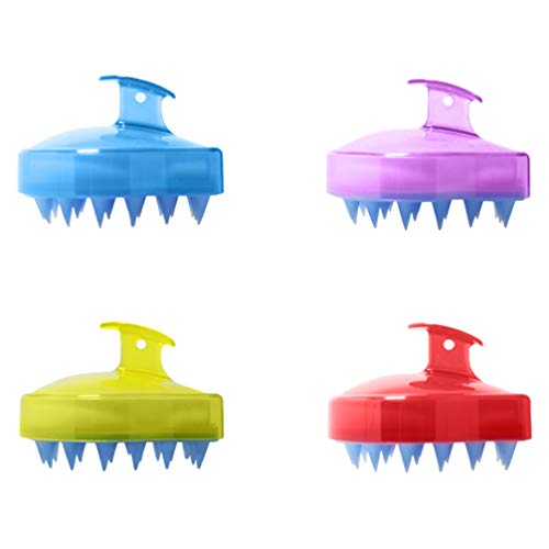EXCEART 4 Pcs Cabelo Couro Cabeludo Massageador Shampoo Escova Silicone CabeÃ§a Couro Cabeludo Massa