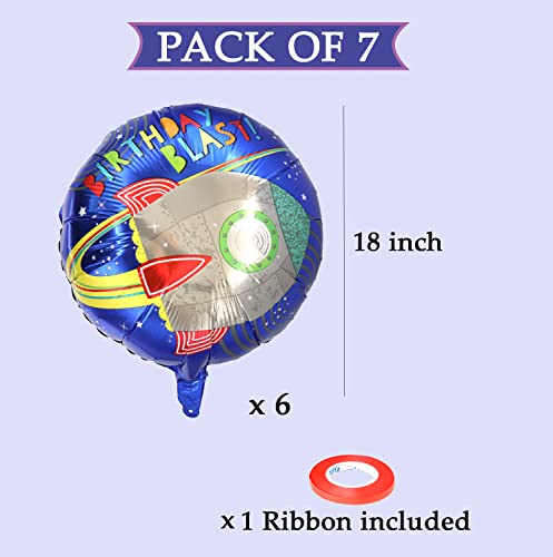 Image of AMFIN (Pack of 7) Theme Birthday Balloons / Happy Birthday foil Balloon / Birthday Blast Balloon / Happy Birthday Foil Balloon / Birthday foil Balloon Items / Birthday Party