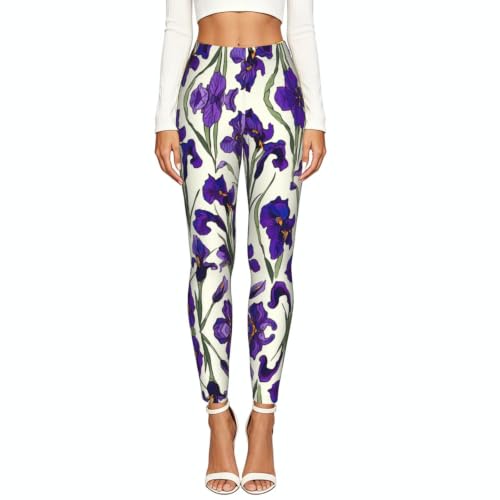 Leggings de compresión iris morado con tejido suave moldeador para mujer 2