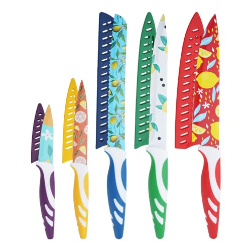 IKAIZI Knife Set, 11Pcs Kitchen Multicolored Knives Set With Sharpener,Kitchen Gifts IKAIZI Knife Set, 11Pcs Kitchen Multicolored Knives Set With Sharpener,Kitchen Gifts