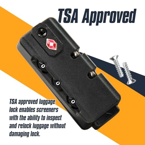 Image of 2-Pack TSA Approved Luggage Locks, 3-Digit Combination Replacement Lock for Zipperless Aluminum Suitcase, External Mount Travel Lock for Hard Shell Luggage (Black) JS-321