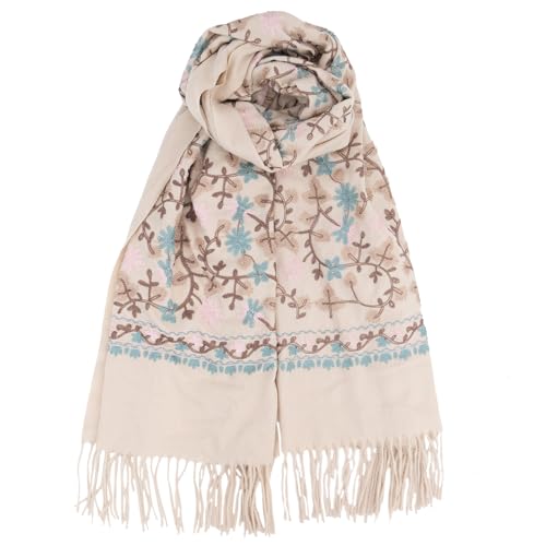 Embroidered Pashmina Shawl Wrap – Women’s Soft Tassel Scarf, Elegant Evening Wedding Party Wrap, Winter Travel Gift2