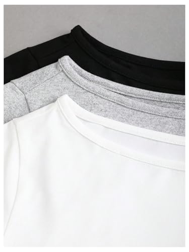 SOLY HUX Women's Off The Shoulder Short Sleeve T Shirts 3 Packs Crop Tees Summer Basic Tops4