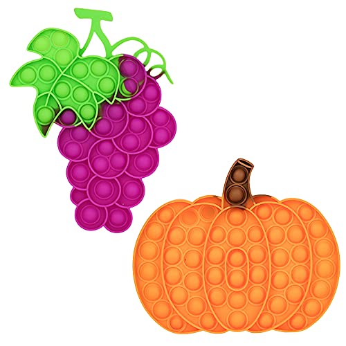ランクチュアリー プッシュポップ ストレス発散 知育玩具 2個セット カラフル 大人 子供 おもちゃ セットR ブドウ カボチャ