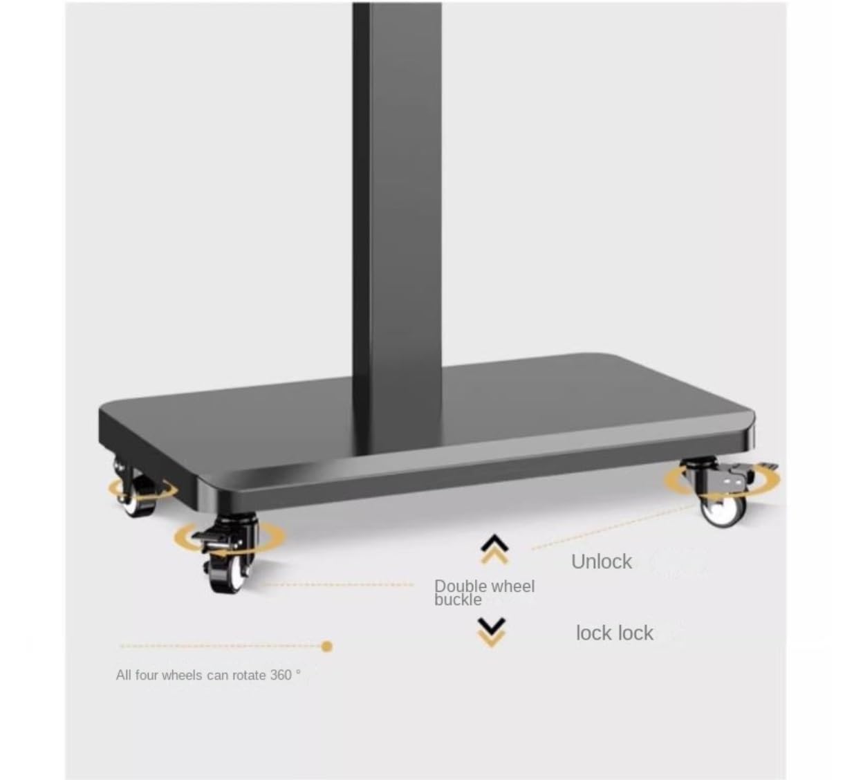 Soporte Para Tv Giratorio Para Televisores De 26 A 55 Pulgadas, Con Ruedas, Carrito Móvil Para Tv, Altura Ajustable, Soporta Hasta 60 Kg (132 Lbs), Soporte Para Tv Para Sala De Estar, 70 X 43 X 146 C