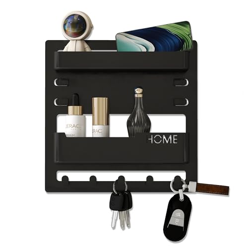 Bedside Wall Shelf Organizer – Black Floating Wall Shelf with
