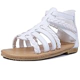MUYGUAY Toddler Girls Gladiator Sandals with Braided Strappy Girls Sandals Summer Shoes with Zipper