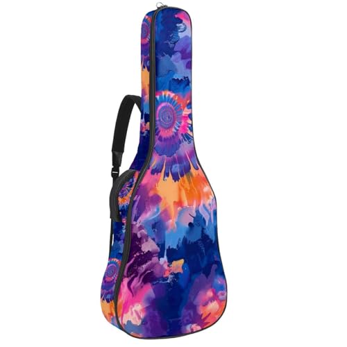Custodia per chitarra acustica con due tasche colorata resistente allacqua doppia tracolla regolabile Tie-Dye colorato 42.9x16.9x4.7 in Design elegante