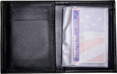 Perfect Fit Shield Wallets Detroit Police Recessed Badge Wallet (Cutout 187, 2.6 inches tall), Black, One Size3