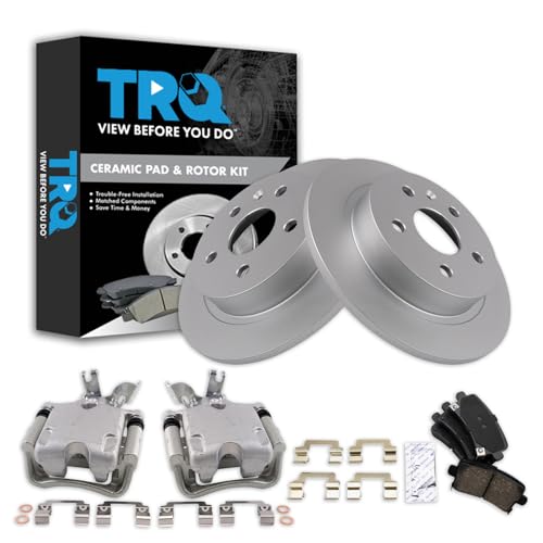 Image of TRQ Rear Brake Pad and Rotor Set Ceramic Solid Rotors Calipers | For 2014-2015 Chevrolet Malibu L4 2.0L