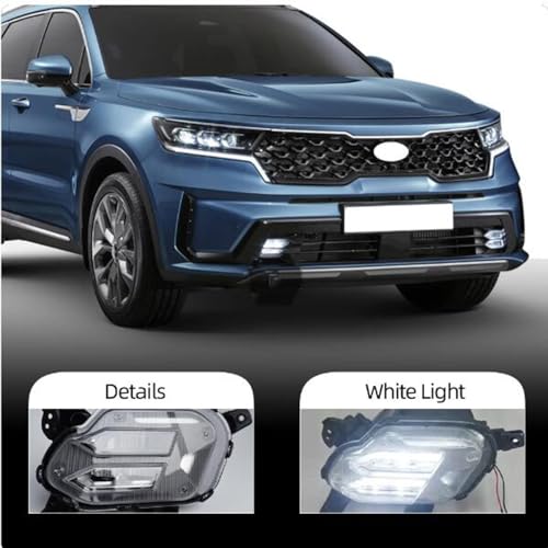 2 pçs luz de LED de corrida diurna luz de neblina DRL para-choque dianteiro para Kia Sorento 2021