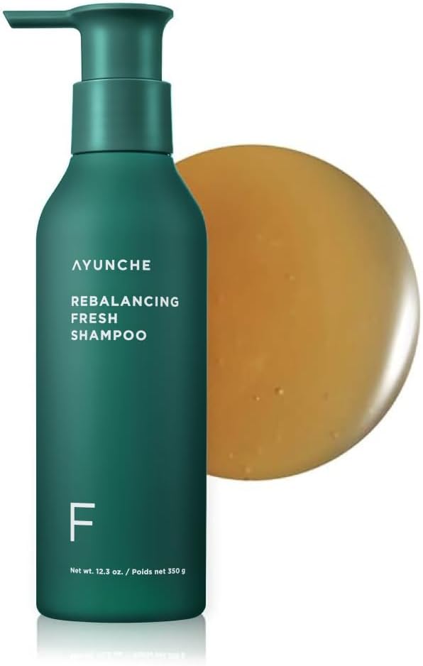AYUNCHE Rebalancing Shampoo Fresh 11 fl. oz. [For Oily Scalp] | Cleanse Excess Sebum & Oiliness | Strengthen and Protect Hair Roots | Anti-Hair Loss and Anti-Thinning Shampoo | Korean Salon Brand