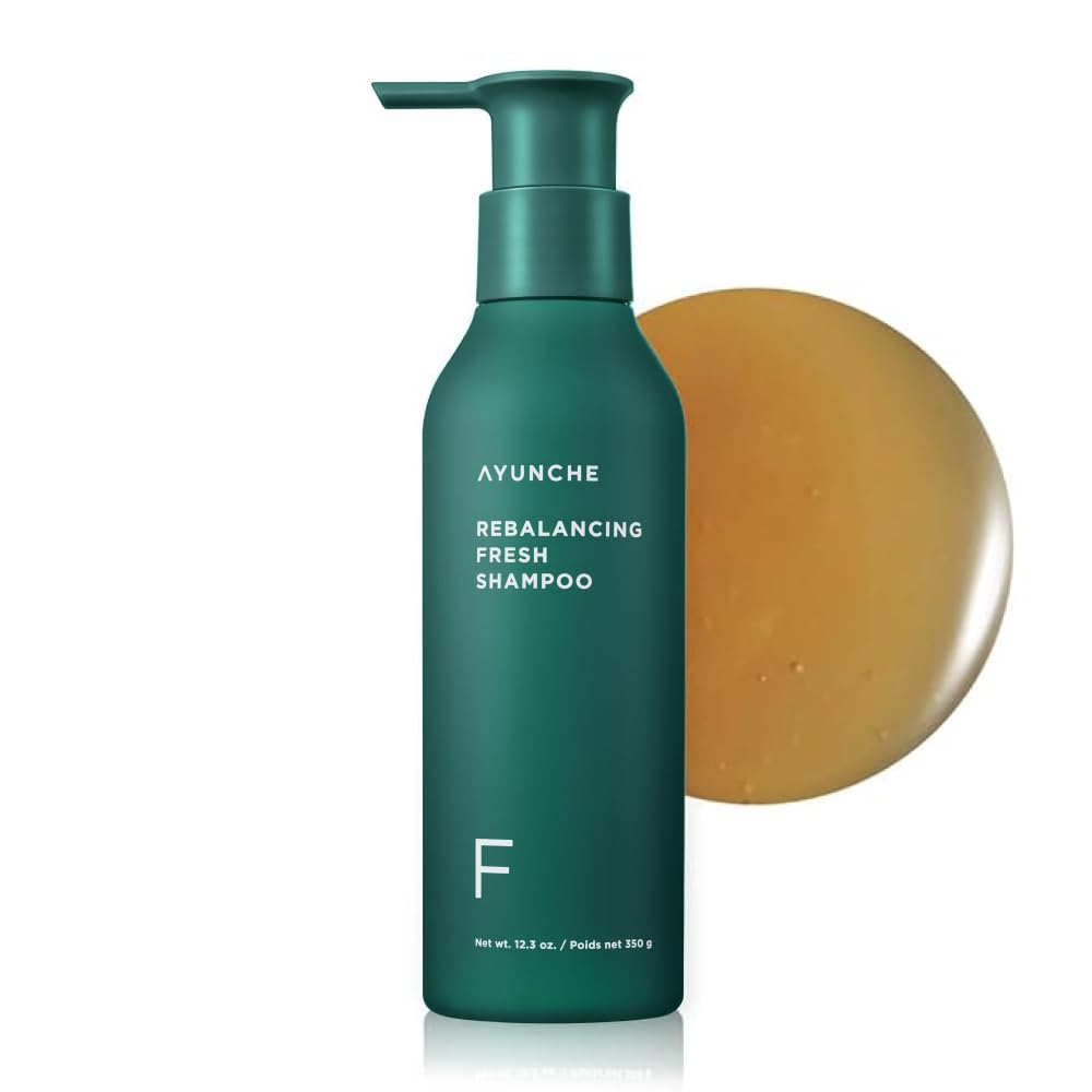 AYUNCHE Rebalancing Shampoo Fresh 11 fl. oz. [For Oily Scalp] | Cleanse Excess Sebum & Oiliness | Strengthen and Protect Hair Roots | Anti-Hair Loss and Anti-Thinning Shampoo | Korean Salon Brand