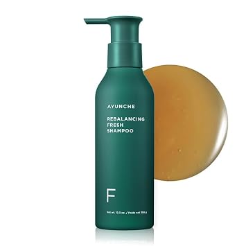 AYUNCHE Rebalancing Shampoo Fresh 11 fl. oz. [For Oily Scalp] | Cleanse Excess Sebum & Oiliness | Strengthen and Protect Hair Roots | Anti-Hair Loss and Anti-Thinning Shampoo | Korean Salon Brand