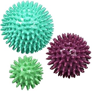 ResultSport Pack of 3 - Spiky Massage Ball Stress Reflexology - 6cm, 8cm, 10cm - Plantar Fasciitis Recovery, Trigger Point Massage - Myofasical Relief, Exercise Ball, Lacrosse Ball
