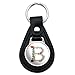 Black Leather Letter B Floral Monogram Initial Keychain