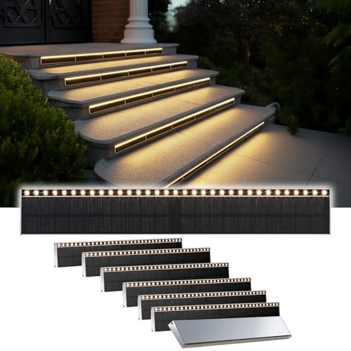 SHONELIGHTING Solar Step Lights Outside, 33 Focused LEDs, Stair Light, 8PK - image 1