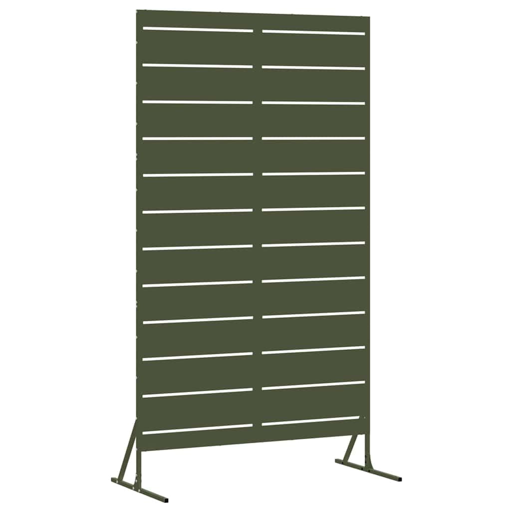 Steel Garden Privacy Screen Olive 100 x 50 x 180 cm Outdoor Fence Panel for Patio Terrace Balcony Windbreak Modern Decorative Wall