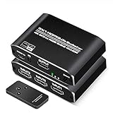 [4K HDR y Dolby Vision] Koopman HDMI Switch 3 en 1 salida 4K@60Hz, HDR, 2k, 1080P @ 60Hz, 1080P@30Hz, 3D, HDCP 1.4 y Dolby-True HD/DTS-HD. Nota: Para obtener vídeo 4K/3D, todas las unidades conectadas a las salidas del switch deben admitir 4K/3D.