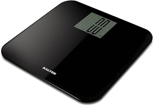 Salter 9049 BK3R Max Electronic Bathroom Scale, 250 KG Maximum Capacity, Easy Read Digital Display, Precise Instant Reading, Large Platform, Body Weighing Scales in Imperial/Metric Units, Black
