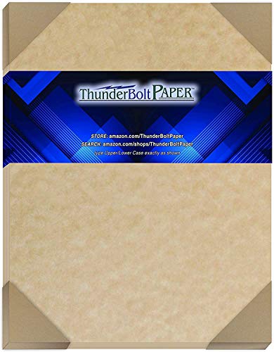 50 Light Brown Parchment 60# Text (=24# Bond) Paper Sheets - 8.5 X 11 Inches Standard Letter|Flyer Size - 60 Pound is Not Card Weight - Vintage Colored Old Parchment Semblance